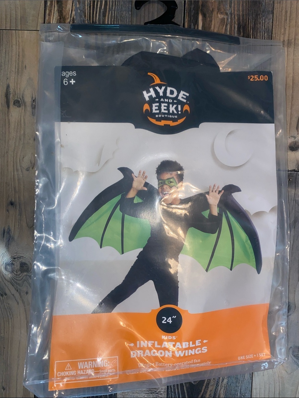 Hyde and Eek! Kids Inflatable Dragon Wings - Green and Black